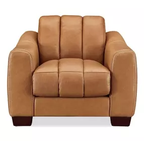 Baylor Cinnamon Leather Upholstered Lounge Chair