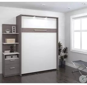 Cielo By Elite Bark Gray and White 79" Full Wall Bed Kit