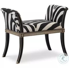 Safari Zebra Patterned Hair On Hide Bench