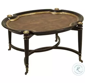Suave Hand Painted Black And Gold Cocktail Table
