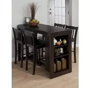 Tribeca Merlot 5 Piece Counter Height Dining Set with Storage