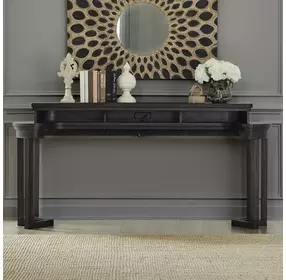 Weston Peppercorn Oval Console Bar Table with USB Charging