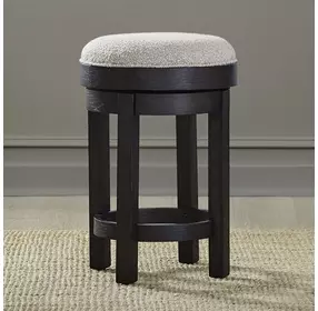 Westbury Knubby Taupe Upholstered Swivel Console Stool