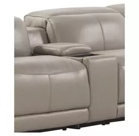 Ridgeway Gray Shark Skin Leather Console