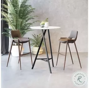 Desi Brown and Walnut Bar Stool Set of 2