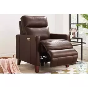 Arden Chestnut Leather Zero Gravity Power Recliner with Power Headrest and USB Charging