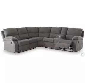 Museum Pewter 2 Piece Reclining Console Sectional