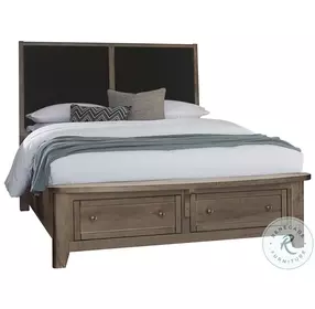 Woodbridge Dark Cashmere And Black Upholstered Storage Platform Bedroom Set