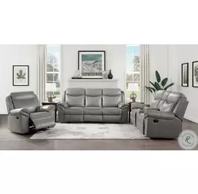 Aram Gray Glider Reclining Loveseat With Console