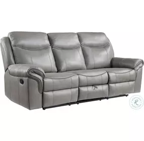 Aram Gray Glider Reclining Living Room Set With Center Drop Down Cup Holders