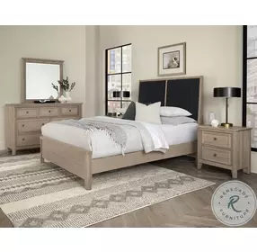 Woodbridge Shadow Gray And Black Queen Upholstered Low Profile Bed