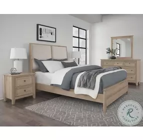 Woodbridge Clear Maple And Gray California King Upholstered Low Profile Panel Bed
