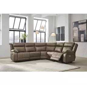 Ultra Max Biscotti 5 Piece Modular Power Reclining Sectional with Armless Recliner and USB Charging