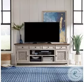 Heartland Antique White 76" Tile TV Console