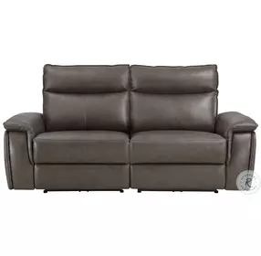 Maroni Dark Brown Power Double Reclining Loveseat with Power Headrests