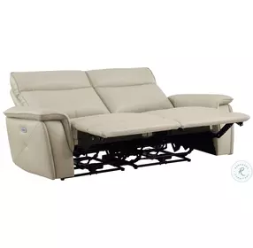 Maroni Taupe Power Double Reclining Loveseat with Power Headrests
