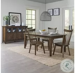 Midland Falls Rustic Brown Spindle Back Side Chair Set of 2