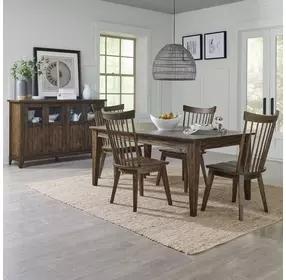 Midland Falls Rustic Brown 5 Piece Extendable Rectangular Dining Set
