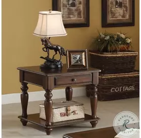 Farrel Walnut Square End Table