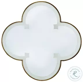 Quatrefoil White Waxstone Inlay Mirror