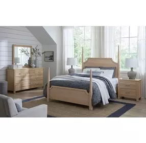 Tide And Timber Clear Oak King Pencil Poster Bed