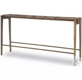 Flow Antiqued Brass Console Table