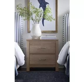 Tide And Timber Gray Oak 2 Drawer Nightstand