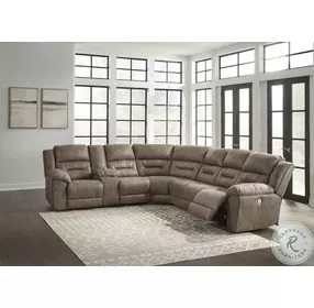 Ravenel Fossil 4 Piece Power Reclining Console LAF Sectional
