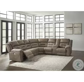 Ravenel Fossil 4 Piece Power Reclining Console RAF Sectional