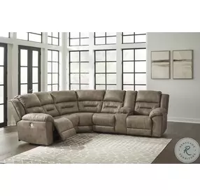 Ravenel Fossil 3 Piece Power Reclining Console RAF Sectional
