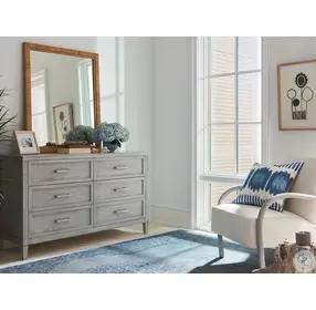 Coastal Living Long Key Wrapped Split Rattan Mirror