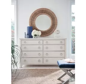 Coastal Living Coca Plum Woven Abaca Round Mirror