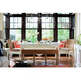 Coastal Living Escape Dover Natural Performance Fabric Pull Up Bench