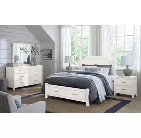 Tide And Timber White Maple Queen Pencil Poster Storage Bed