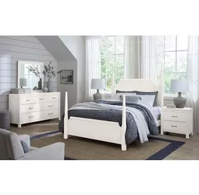 Tide And Timber White Maple Queen Pencil Poster Bed