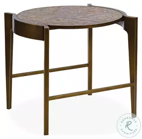 Flow Antiqued Brass Occasional Table
