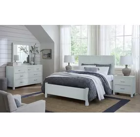 Tide And Timber Blue Maple King Fretwork Panel Bed