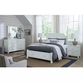 Tide And Timber Blue Maple Queen Pencil Poster Storage Bed