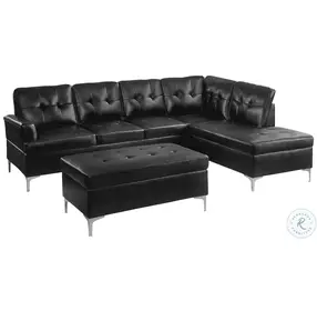 Barrington Black 2 Piece Sectional with Ottman