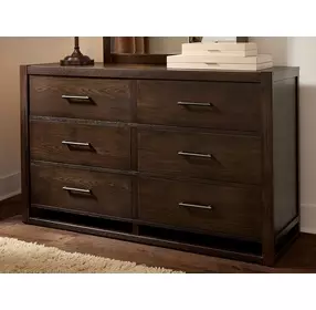 Lodge and Loft Dark Oak 6 Drawer Dresser