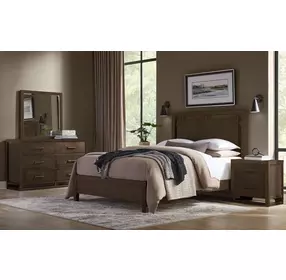 Lodge and Loft Dark Oak Queen Radius Poster Bed
