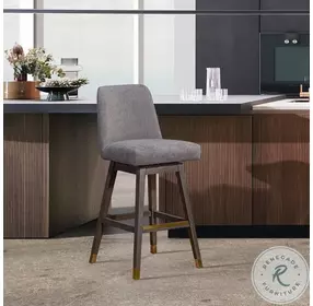 Amalie Mocha Performance Fabric Swivel Counter Height Stool
