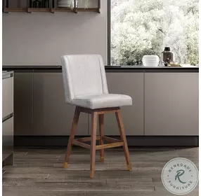 Stancoste Beige Performance Fabric Swivel Counter Height Stool