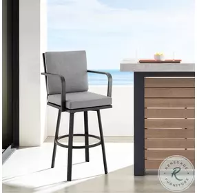 Don Dark Gray 30" Outdoor Patio Swivel Bar Stool