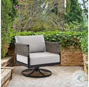Felicia Light Gray Outdoor Patio Swivel Rocking Chair