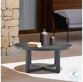 Argiope Gray Outdoor Patio Round Coffee Table