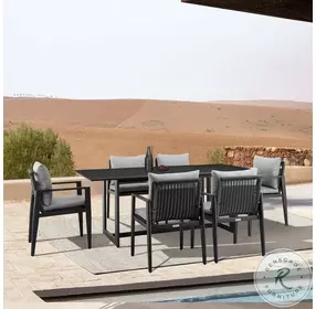 Grand Dark Gray Outdoor Patio Dining Chair Set Of 2