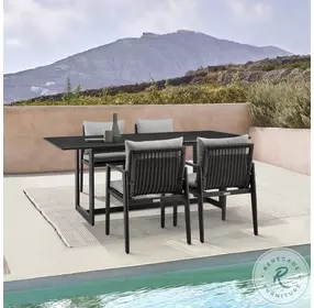 Grand Black Outdoor Patio Dining Table