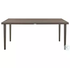 Silvana Aluminum Gray Outdoor Rectangle Dining Set