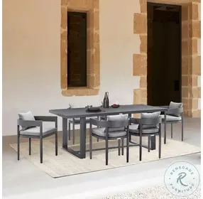 Argiope Dark Gray Outdoor Patio Dining Chair Set Of 2